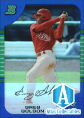 2005 (PHILLIES) Bowman Chrome Blue Refractors #161 Greg Golson /150